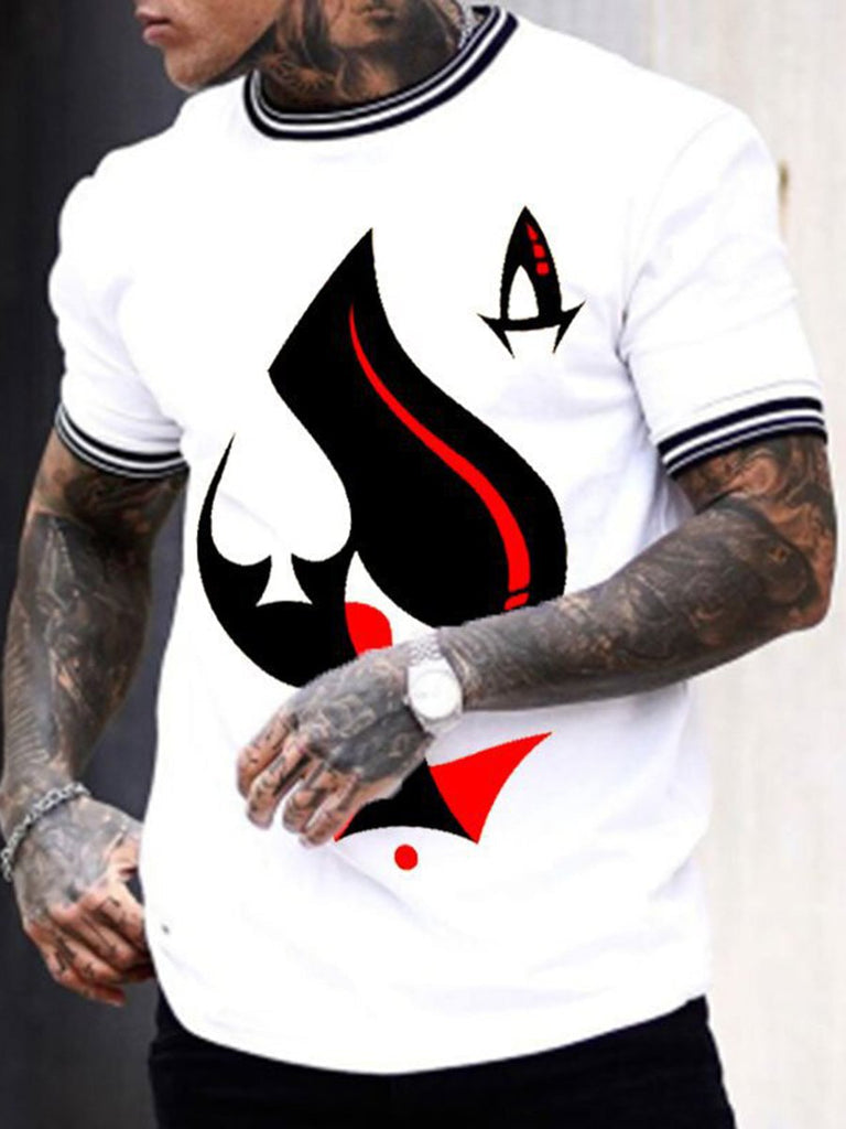 Men's Printed Casual Crew Neck Short Sleeve T-Shirt